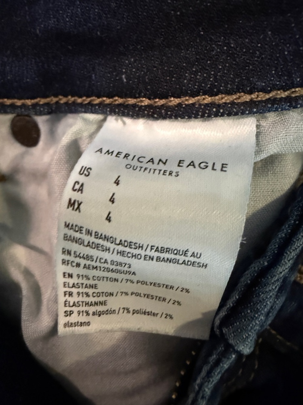 American Eagle Blue Stretch Denim Jean Shorts - Picture 4 of 4